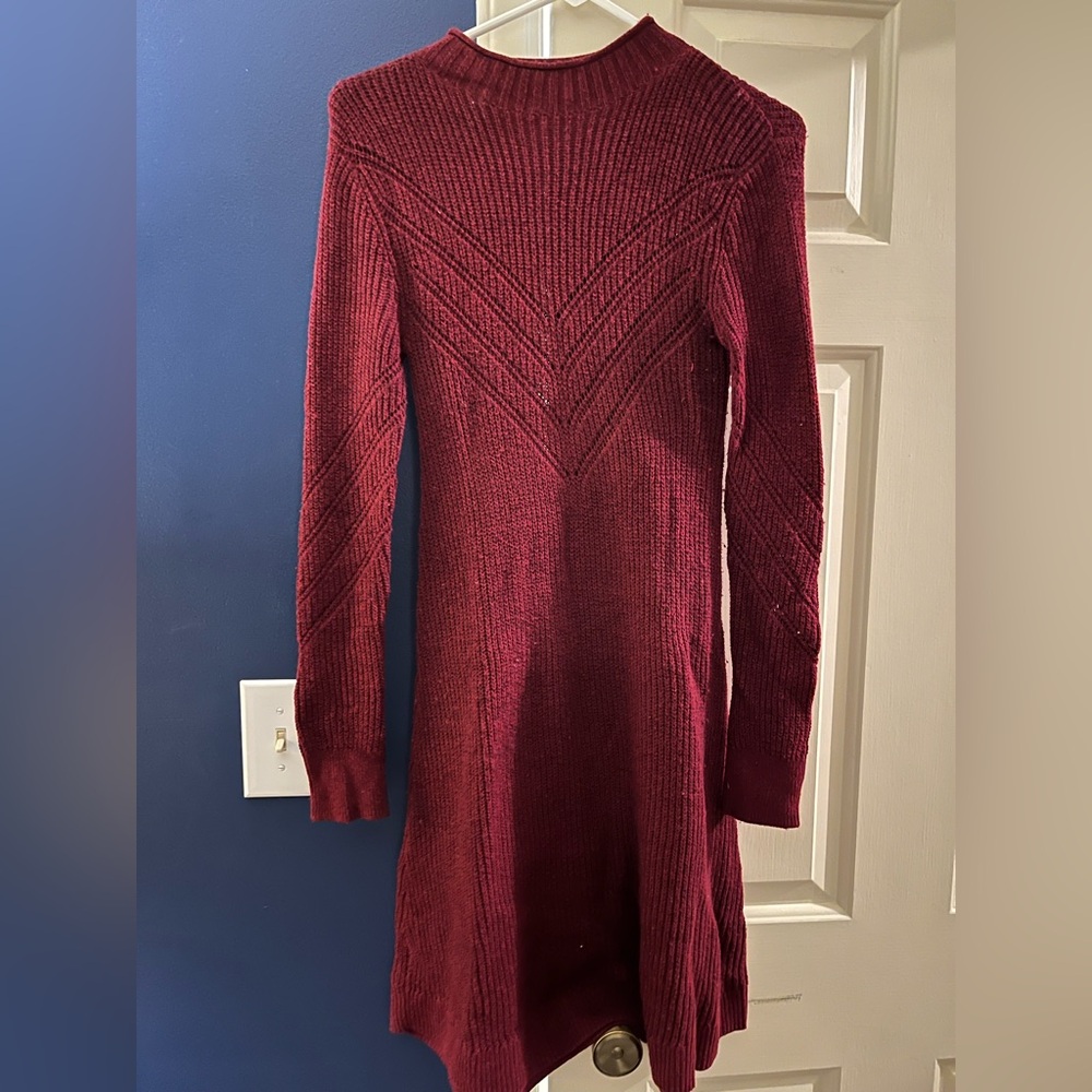 American Eagle Outfitters Maroon Long Sleeve Dress